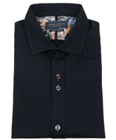 Stretch Plain But Not Plain Navy Cotton Shirt